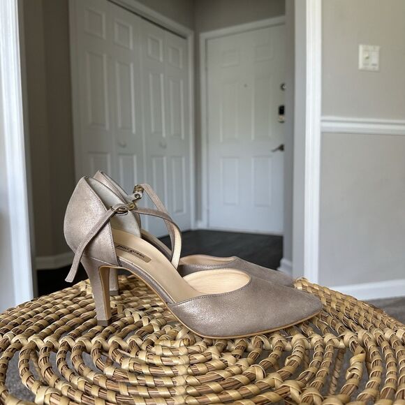 Paul Green d'Orsay Valletta Champagne Metallic Leather Pumps Size 8.5 US 6 UK - Picture 2 of 13